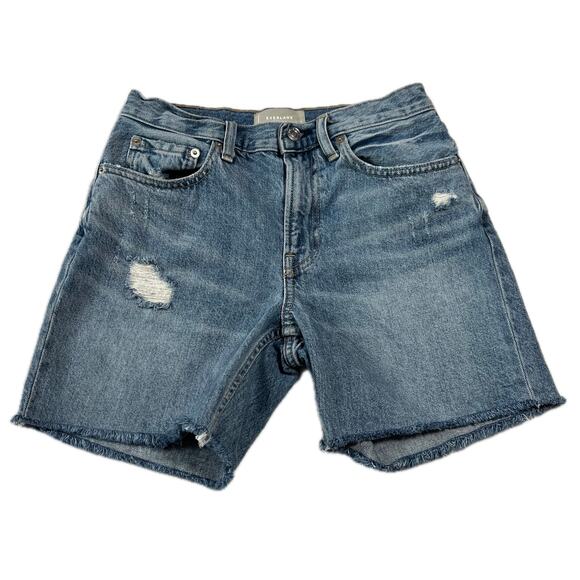 Everlane The Denim Short Size 24 Distressed Raw Hem Organic Cotton Casual Summer - Picture 1 of 9